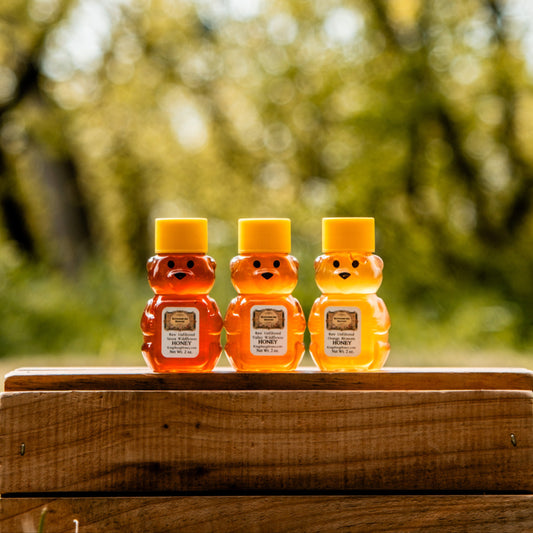 3 - 2 ounce bears (Variety Honey)